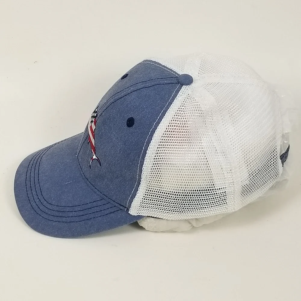 Tommy Bahama‎ Hat Mens OS Blue Marlin American Flag Trucker Mesh Baja Margarita